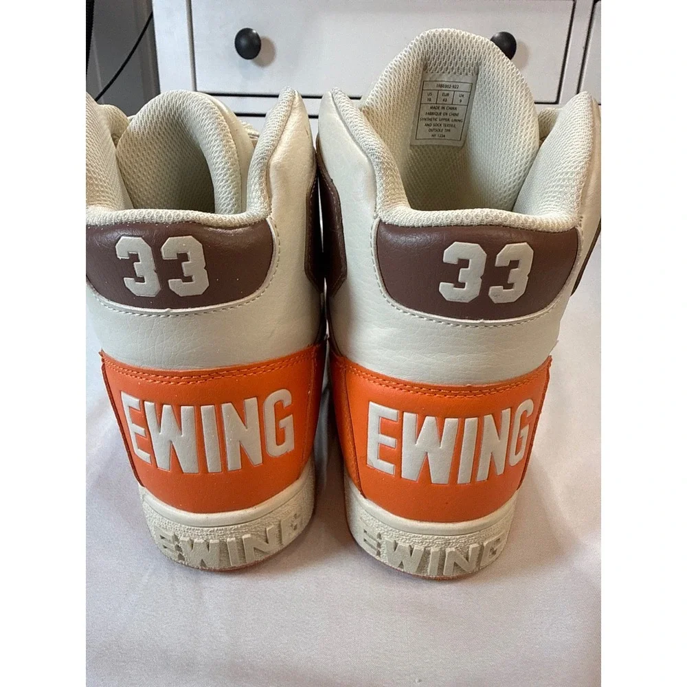 Ewing Athletics Rebound Mens 10 Basketball Shoes Orange Brown Cream 1RBE002-922